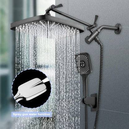 12 Inch Rain/Rainfall Shower Heads 3+1 Settings Top Spray Wall-Mount Shower Set with Extension Arm Handheld Top Spray Showerhead
