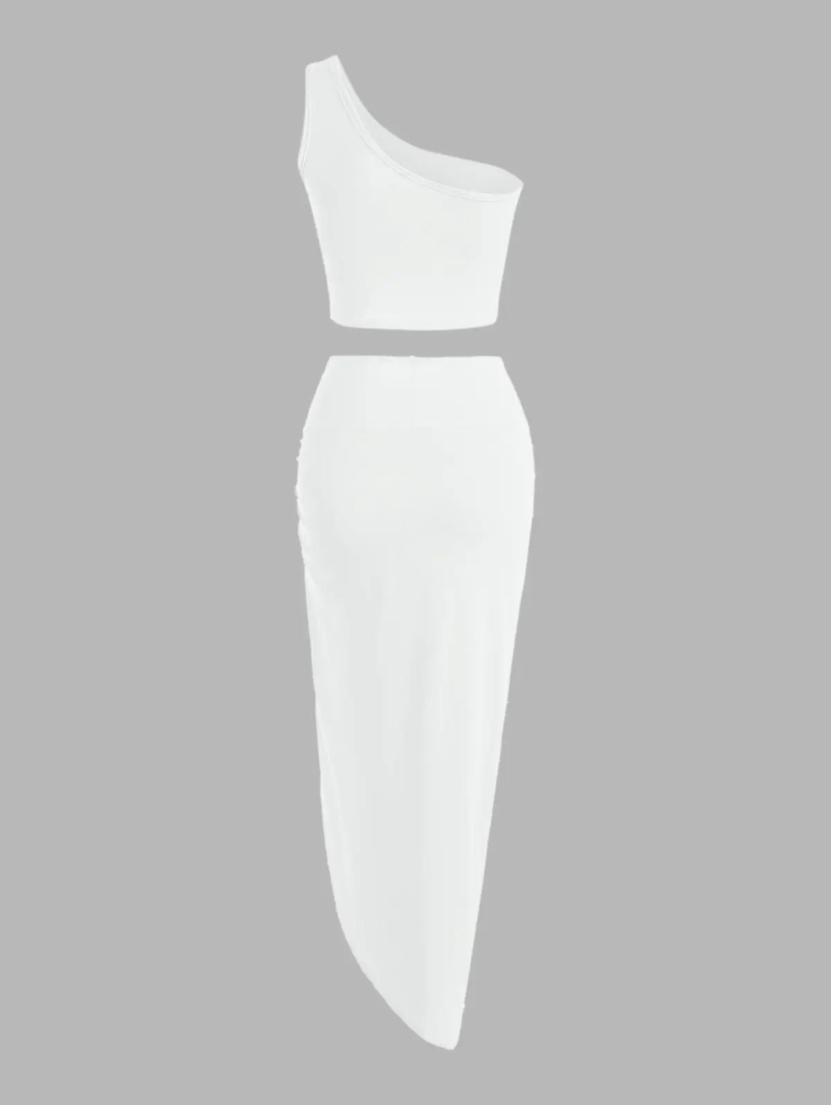 Spring and Autumn New Popular Women's Y2K Knit Off-Shoulder High Stretch Vest Top and Sexy Slit Half Skirt Set