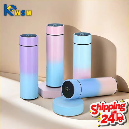 Smart Touch Temperature Display Stainless Steel Vacuum Insulated Tumbler with Gradient Color for Christmas Gift Travel Drinkware