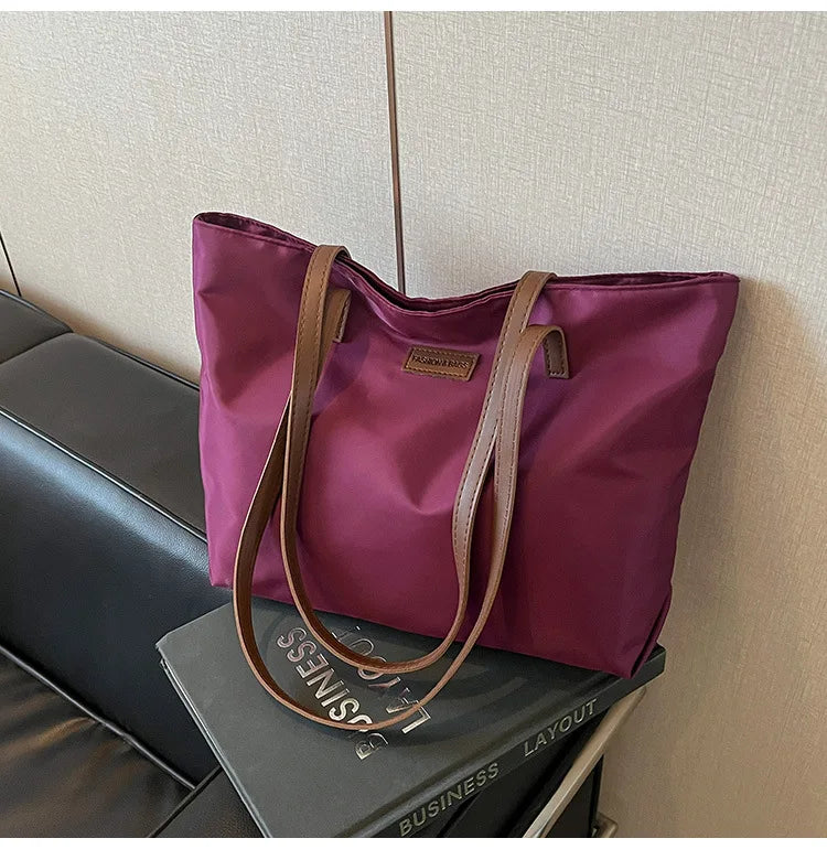 Casual Women's Oxford Cloth Shoulder Bags College Commuter Ladies Waterproof Tote Shopping Bag Large Capacity Female Handbags