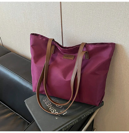 Casual Women's Oxford Cloth Shoulder Bags College Commuter Ladies Waterproof Tote Shopping Bag Large Capacity Female Handbags