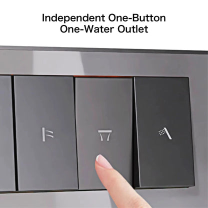 Gun gray brass luxury LED digital display constant temperature shower system embedded ceiling hot and cold water bathroom mixer