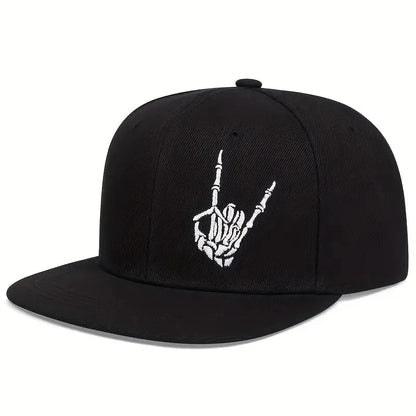 Unisex Skeleton Finger Embroidery Hip-hop Hats Spring Autumn Outdoor Adjustable Casual Baseball Caps Men Women Sunscreen Hat