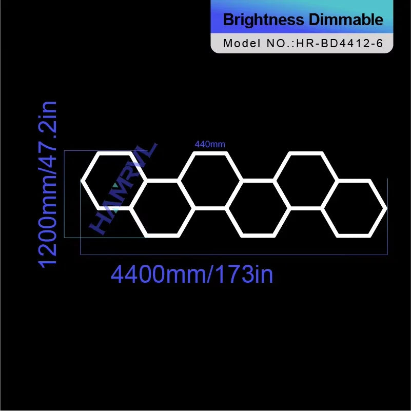 Hexagon Dimmable LED Ceiling Light Modern Honeycomb Panel with 3-Level Dimming 100%/50%/20% for Living Room Bedroom Salon Garage