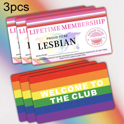 Gay Pride Lifetime Membership Cards Decorative PVC Non Sticker High End Golden Rainbow, PVC Material for LGBT Community Gift
