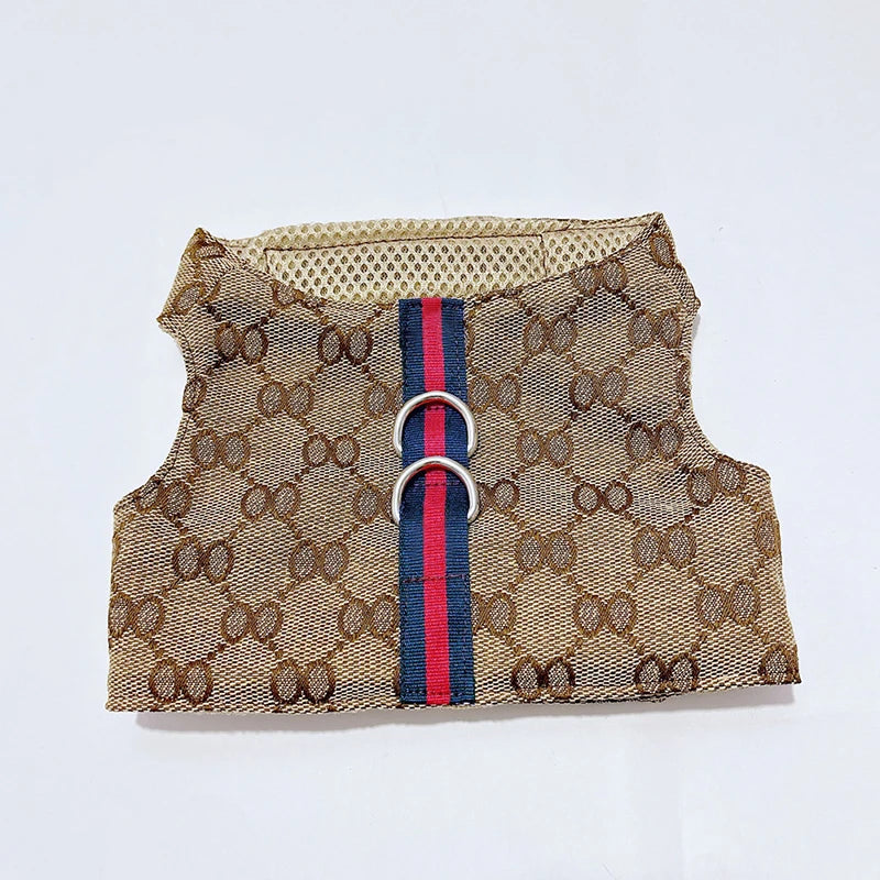 Pet Couple Clothing Designer Luxury Women Dog Dress Men Dog Chest Back Vest Puppy Clothes Beautiful Skirt Traction Rope Leash