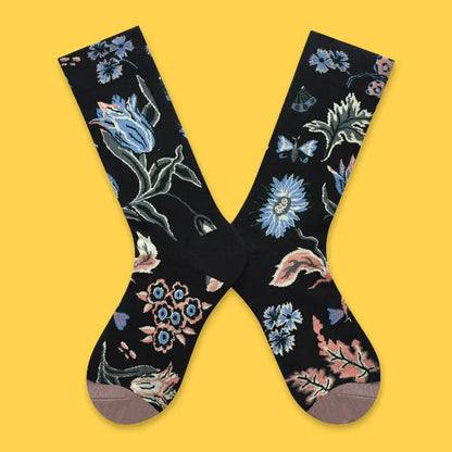 2024 Autumn and winter new socks female French plant series in high tide women's socks  designer socks