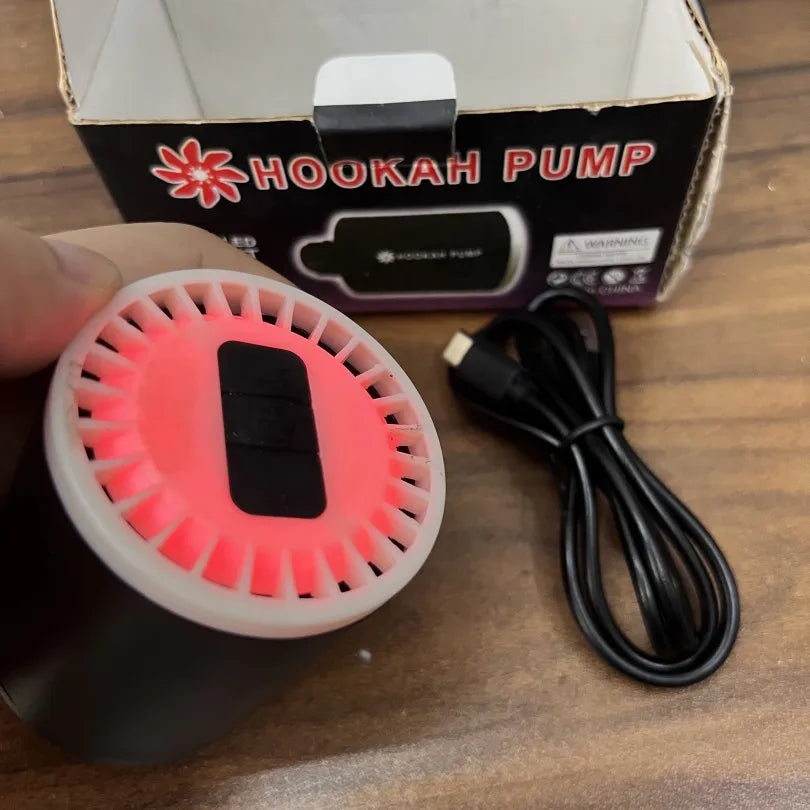 Usb Recharging Shisha Pump With RGB Led Light Hookah Electronic Strong Air Smoker for Starter Save Breath Accessories