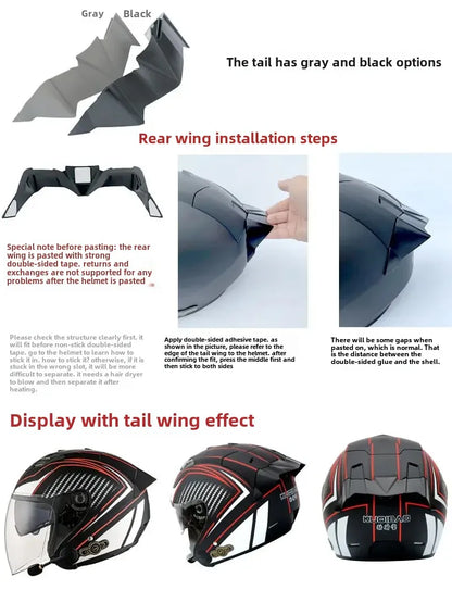 HOT DOT Approved Open Face 3/4 Motorcycle Helmet with Build-In Bluetooth Headset Earphone and Detachable Liner for honda