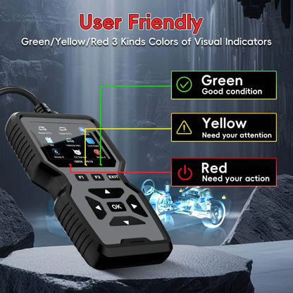 Professional Obd2 Diagnostic Tool Heavy Duty Vehicle Repair Tool - Code Reader/Resetter, Supports Real-Time Data Stream, No Battery Required, Compatible with Vehicles 1996 and up (Obdii/Eobd, Mode 6/8), Suitable for Mechanics