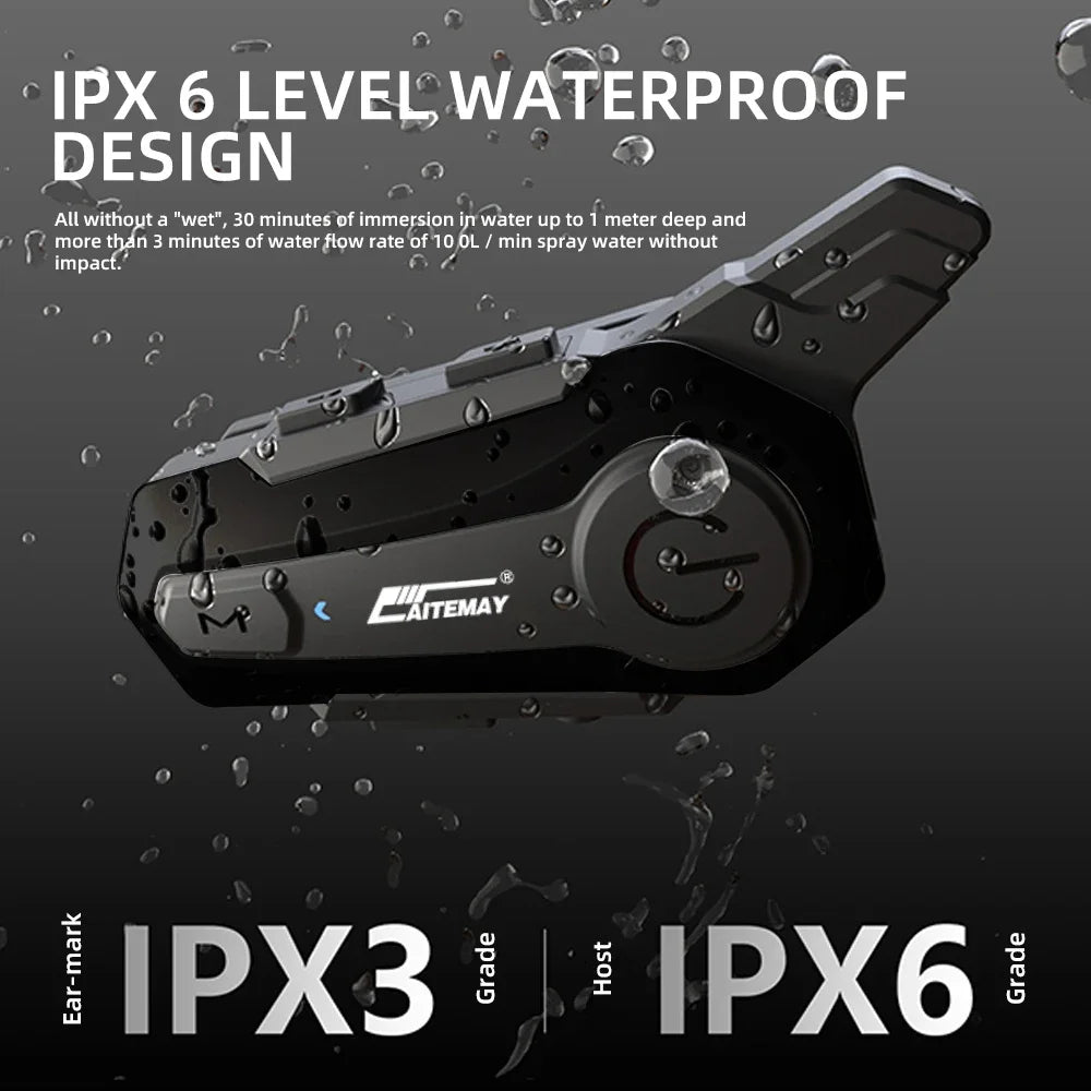 X1 Plus Motorcycle Bluetooth 1000M Intercom Helmet Headset For 2 Rider Intercomunicador Moto Waterproof Interphone Earphone