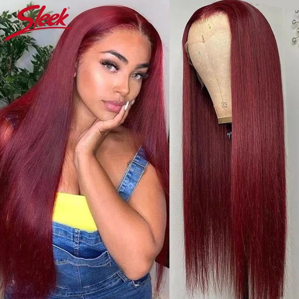 Sleek Straight Lace Front Wigs 13x6x1 Lace Part Human Hair Wig For Women Transparent Lace Highlight Blonde Big Sale Remy Hair