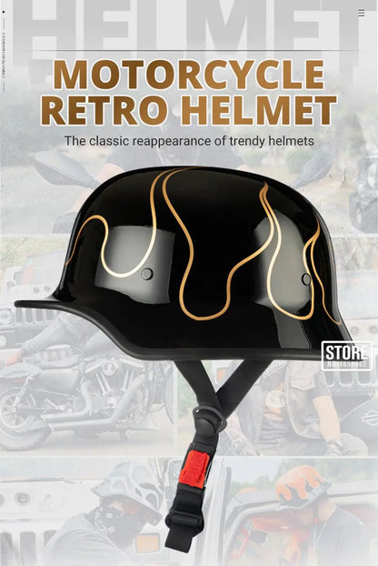 Motorcycle German Style Scoop Helmet Retro Half Helmet For Men And Women Summer Cruising Electric Bike Helmet DOT Approved