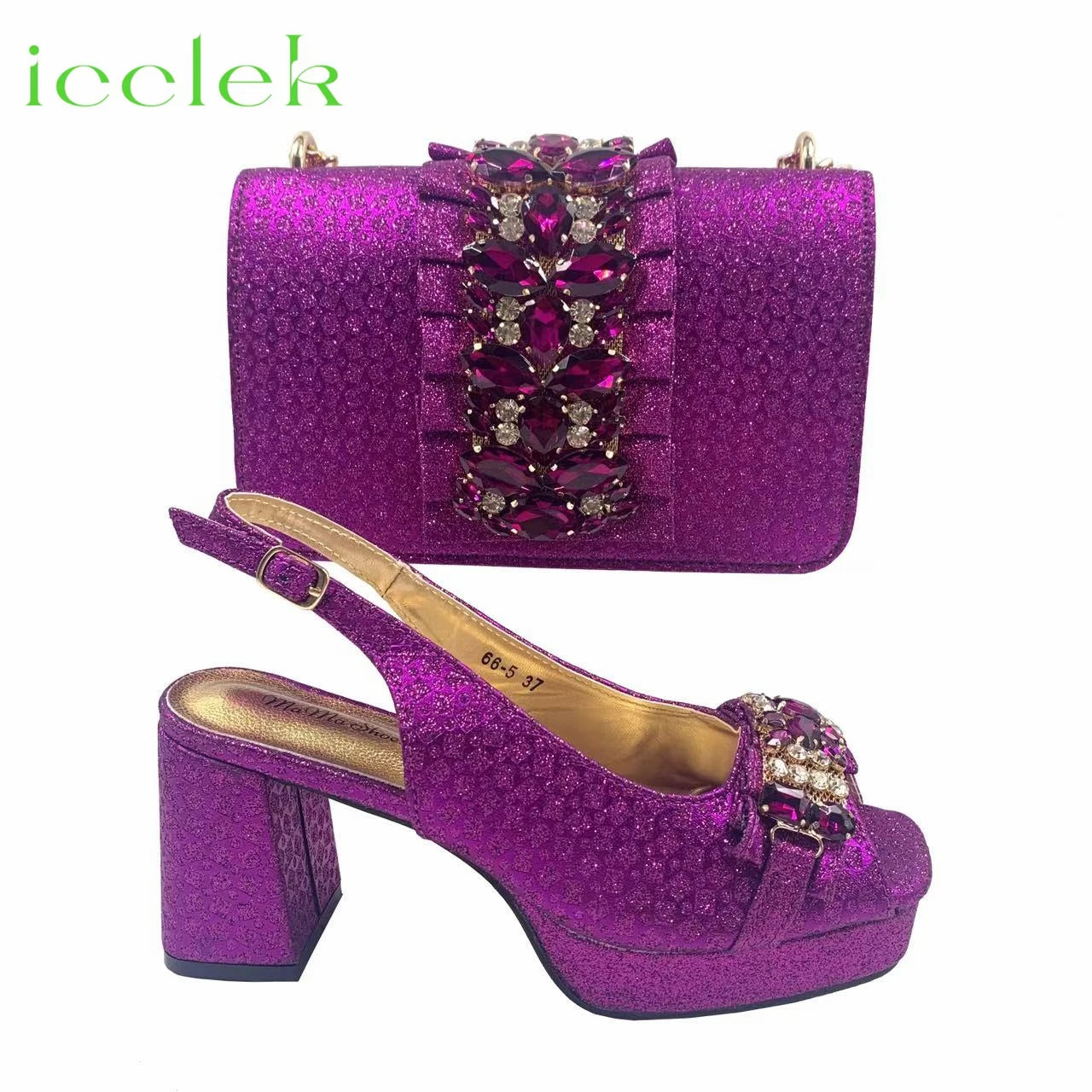 2026 Shiny Italian Fashion Pointed Toe Women Heel Fashion Rhinestone Decoration Silver Color Shoes And Bag Set