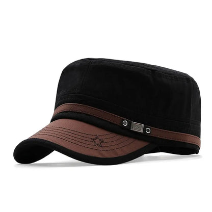 1Pc Unisex Army Hat Baseball Cap Cotton Hat Breathable Combat Fishing Flat Top Spring Summer Adjustable Sun Cap