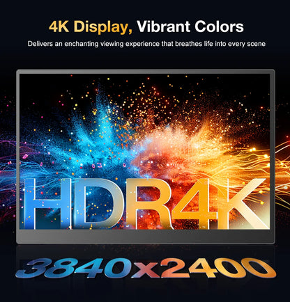 HOWENS 15.6 Inch 4K Monitor IPS Display HDR 100% NTSC For Laptop Switch PS5 Xbox Phone Gaming External Screen Second Monitor NEW