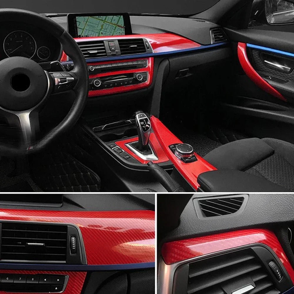 7D Carbon Fiber Vinyl Wrap Foil Car Adhesive Vinyl Film for Car Stickers Black High Glossy Red Waterproof Motorcycle Accessories