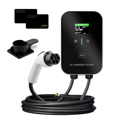 7KW 32A GBT EV Charging Station Charging Station Car Electric Vehicle Car Charger Wallmount with Hook Russian Display