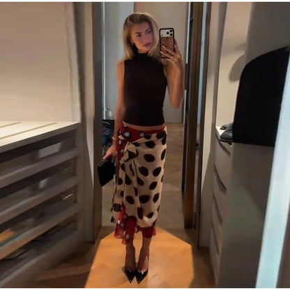 2026 Women Chic Vacation Outfits Fashion Leopard Print Sheer Chiffon Shirt Casual Turn-down Collar Mini Dress & Detachable Scarf