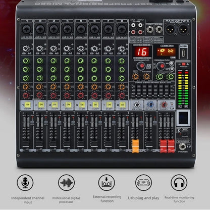4/6/8/12 Channel Audio Mixer 5.0 Bluetooth 48V Phantom Power DSP Mixing Console 7 Band EQ Sound Box XLR/USB/TRS For Karaoke DJ