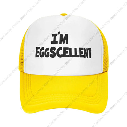 I'm Eggscellent Baseball Hats for Men Women Adjustable Dad Trucker Hat Outdoor Daily Leisure Caps