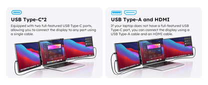 15.6inch Triple Screen Extender For Laptops 1080P FHD IPS Portable Dual External Monitors For Macbook Windows Extension 13-17"