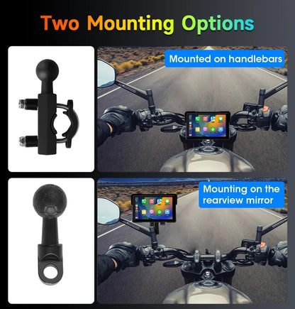 Jansite 7 inch 2K Motorcycle Upgrade Module DVR Navigation GPS Wireless CarPlay Waterproof IPX7 TPMS Portable Smart Display Cam