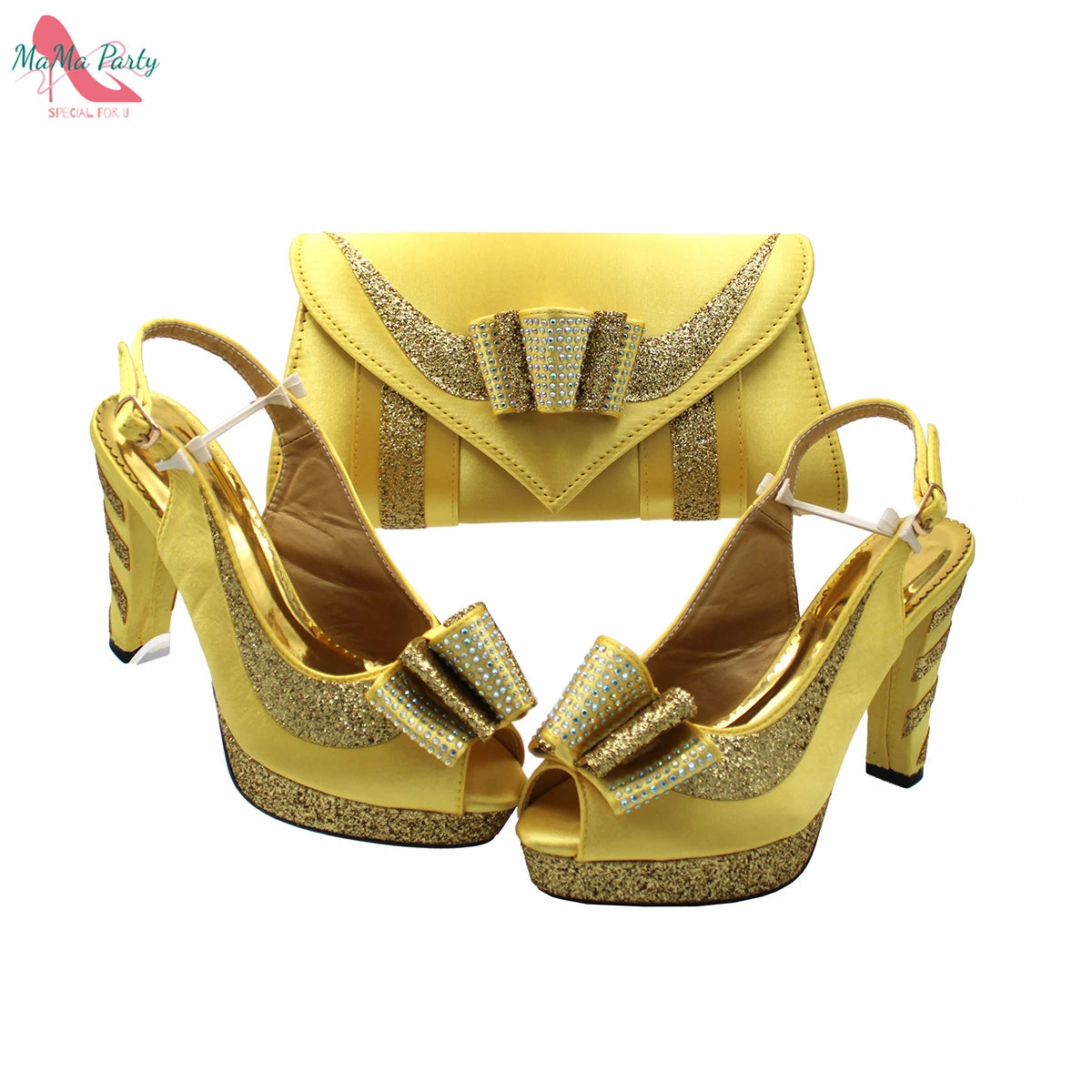 2025 Red Elegant Style Italian Women Shoes Matching Hand Bag Set  Slingbacks Sandals with Platform for Party