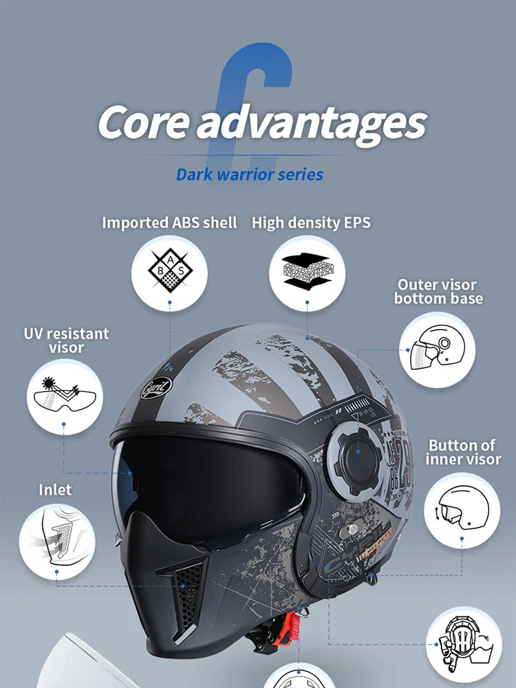 CYRIL Motorcycle Helmet Full Face Open Face Helmets 3/4 Men Women Modular Dual Visor Helmet For Motorcycle ECE DOT Approved