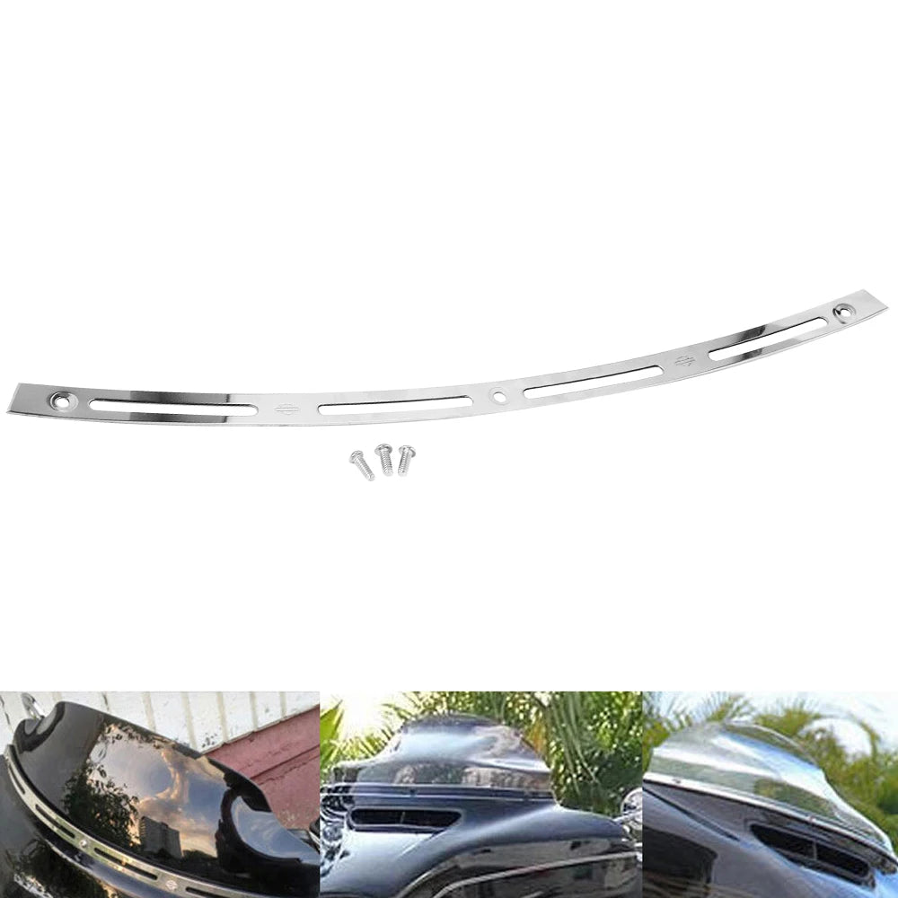 Motorcycle Chrome Batwing Fair Windshield Windscreen Trim Aluminum For Harley Touring Electra Street Tri Glide 1996-2013