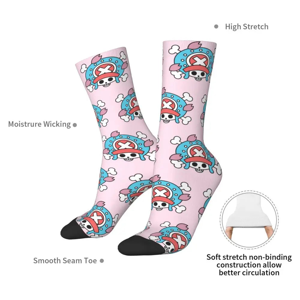 Fashion Men's Socks Harajuku Tony Tony Choppers Sock Luffys Zoros Trafalgar Law Anime Women's Socks Spring Summer Autumn Winter