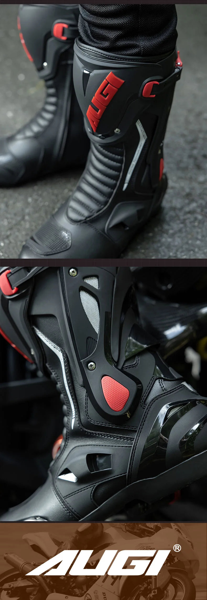 Green Motorcycle Boots Waterproof Motorcycle Boots Impact Resistant Botas De Seguridad Hombre Non-slip Botas De Moto Lightweight