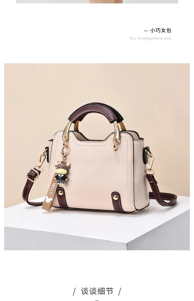 New with Printed Letters Women Square Handbag Messenger Bags with Pendant Office Ladies Bags Female Crossbody Shoulder Bags
