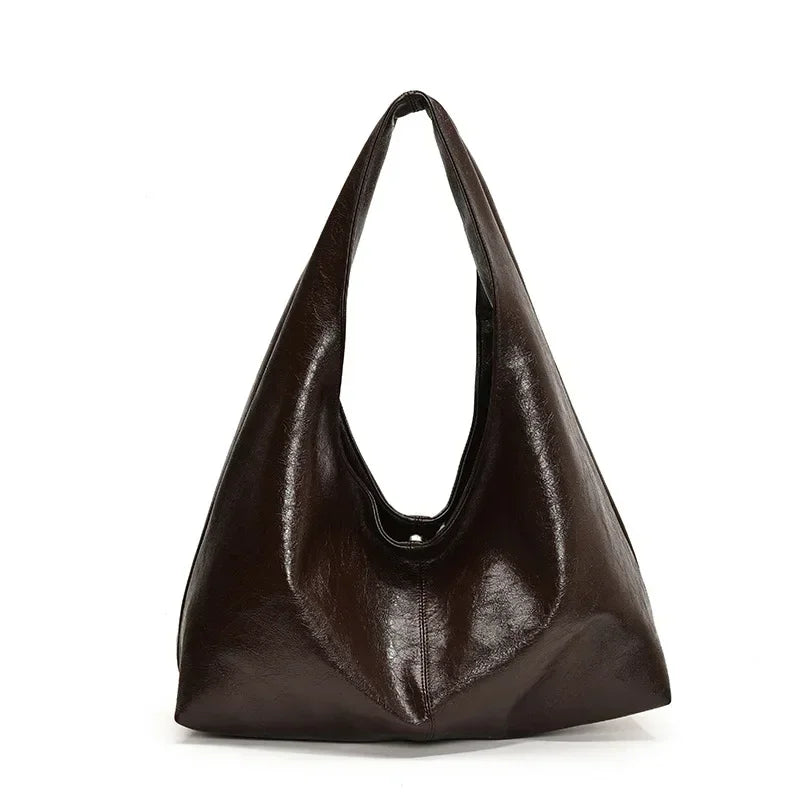 Large Capacity PU Leather Hobo Underarm Bags Autumn Winter Shoulder Bag for Women 2025 New Trend Y2K Handbags and Purses Tote