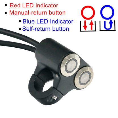 LMoDri 22mm Handlebar Motorcycle Switches ATV Scooter Headlight Hazard Brake Fog Light Switch ON-OFF Aluminum With Indicator DIY