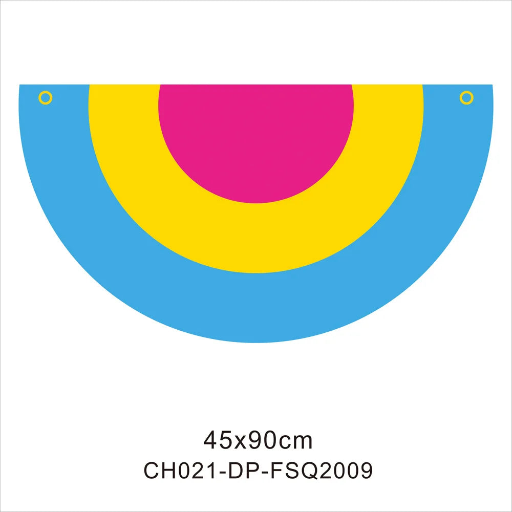 45*90cm Rainbow Flag Fan Shaped Gay  Semicircle LGBT Pride Lesbian Bisexual Transgender Pansexual Asexual Banner