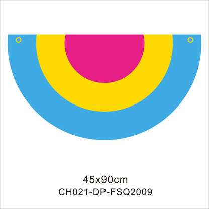 45*90cm Rainbow Flag Fan Shaped Gay  Semicircle LGBT Pride Lesbian Bisexual Transgender Pansexual Asexual Banner