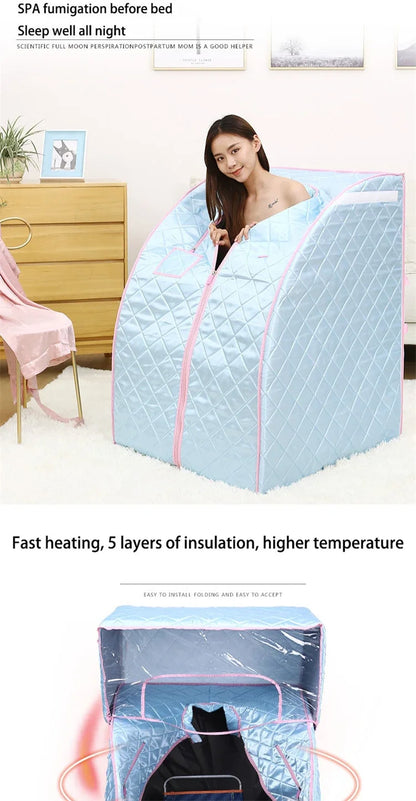 Home Far Infrared Single Sauna Rooms Washable Sweat Steaming Bucket Steam Shower Household Body Spa Sauna Bag Fumigation Machine