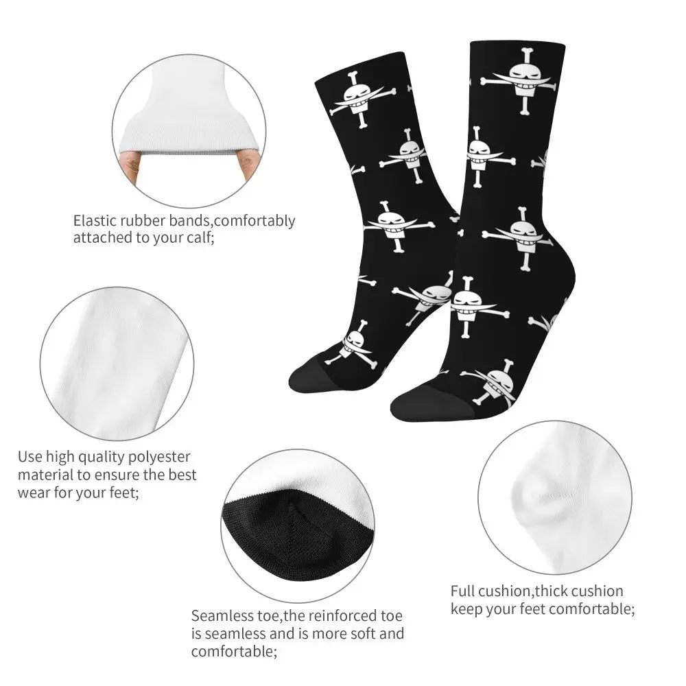 Fashion Men's Socks Harajuku Tony Tony Choppers Sock Luffys Zoros Trafalgar Law Anime Women's Socks Spring Summer Autumn Winter