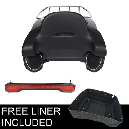 Motorcycle King Trunk Rack Light Speaker Pad For Harley Touring Trunk Road King Glide 2014-2025