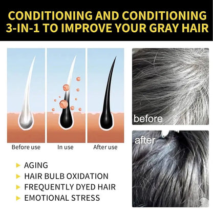 Magic White Hair to Black Shampoo Dye Soap Natural Color Soap Restore Gray Beard Cover Gray Hair Dye Hair Fixing Shampoo