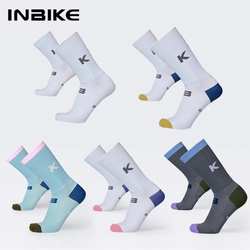 INBIKE Professional MTB Cycling Socks for Men Compression Bicycle Riding Socks Bike Stockings Man Soccer Sports Running Socks