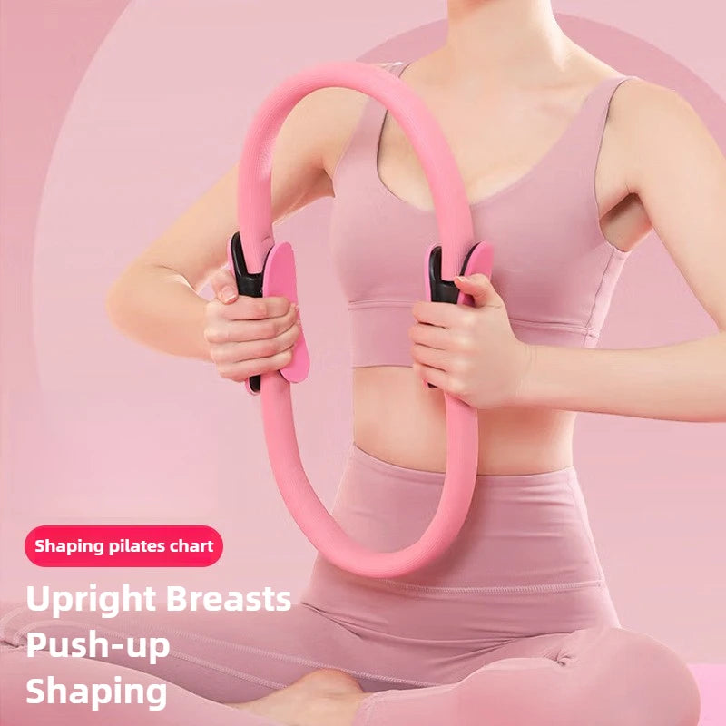 1Pcs 38CM Yoga Pilates Ring with Anti Slip Handle yoga Sports Resistance Circle for Women Home Fitness Muscle Training Equipment