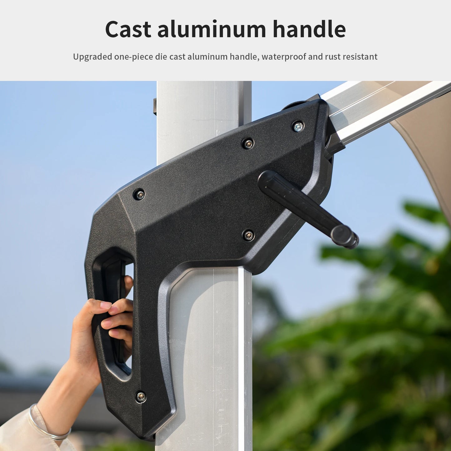 LED Roman Umbrella, Sunshade, Rainproof, UV Protection,Thickened Material, Aluminum Alloy Columns, Rotatable, Outdoor Umbrella