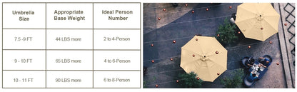 Patio Umbrella 9ft, Outdoor Table Umbrella with Push Button Tilt and Crank, 8 Ribs Umbrella for Patio Pool Garden Deck