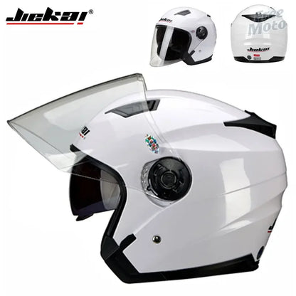JIEKAI Motorcycle Half Helmet Men Dual Lens Scooter Moto Casco Village Riding Capacete De Moto Motocross Helmets