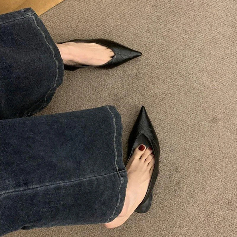 2026Leopard Women's Sandals Pointed Toe Elegant Heels Shoes Sexy  Slippers Slingback Luxury Party Slides Fad Mujer Sandalias