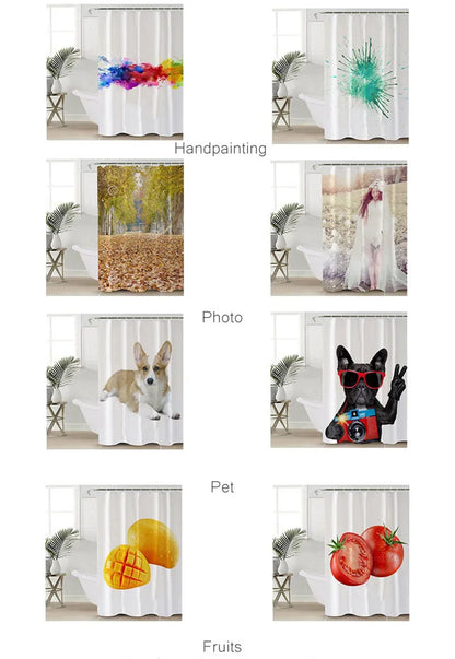 Banana Leaf Shower Curtain Set Non-Slip Rug Bathroom Accessories Tropical Palm Plant    Botanical Floral Green