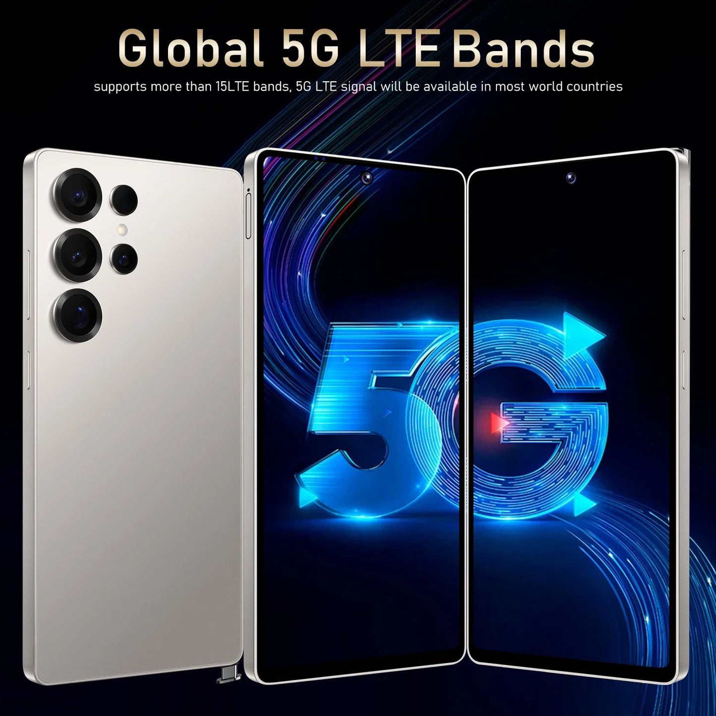 FUFFI Global Vision X26 Pro Max Smartphone Android 12 8GB RAM 512GB ROM 6.8 Inch Phone 1920x1080HD 48MP 5G Network Mobile Phones
