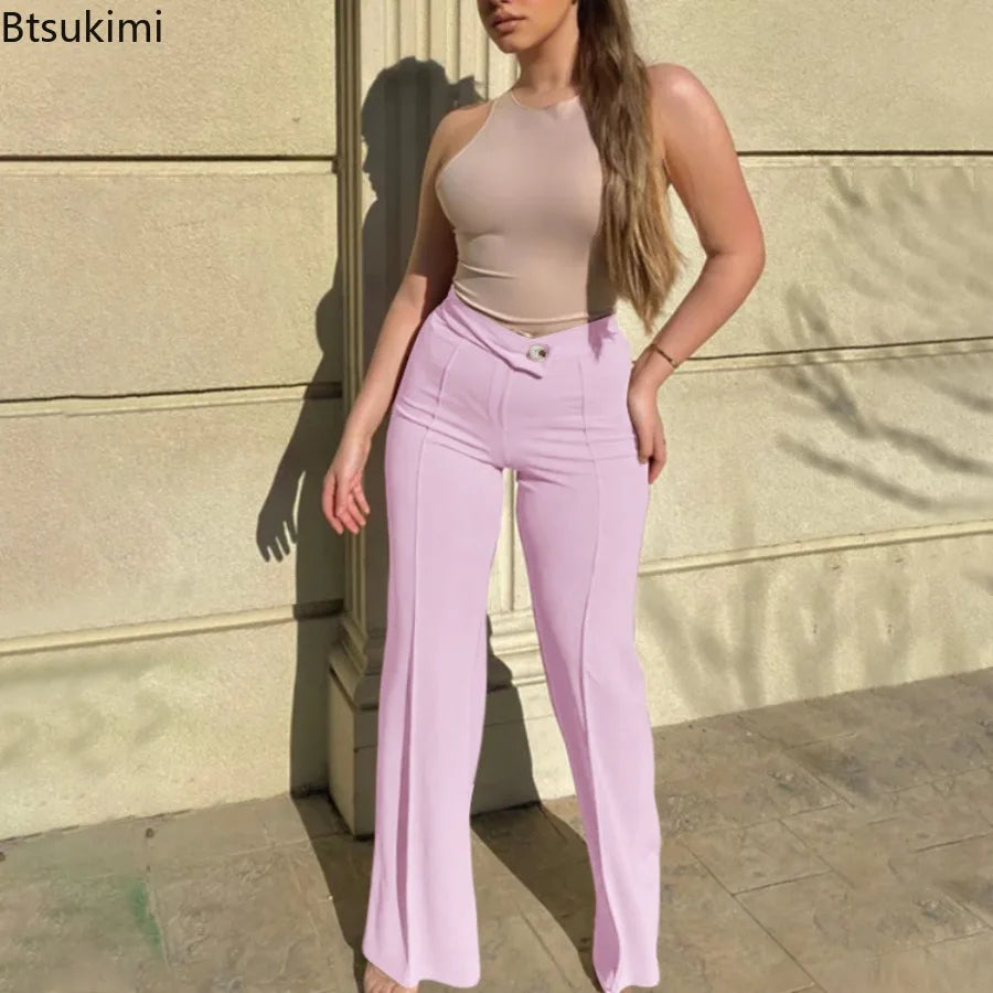 Women Flared Wide-leg Pants New 2026 Fashion Temperament Commuting Pants Versatile Fashionable Casual Wide Leg Pants Trousers